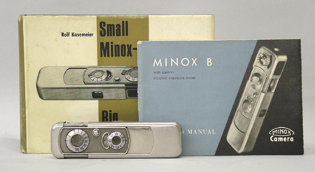 Appraisal: Rare and interesting Minox spy camera inscribed verso VEF Minox