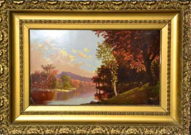 Appraisal: AMERICAN SCHOOL OIL PAINTING ON BOARDOil painting on Academy Board