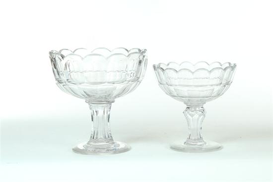 Appraisal: TWO FLINT GLASS COMPOTES American mid- th century Two similar