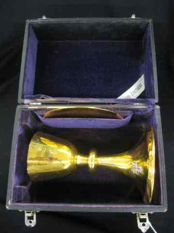 Appraisal: Communion Chalice Host Tray gold finish presentation piece in box