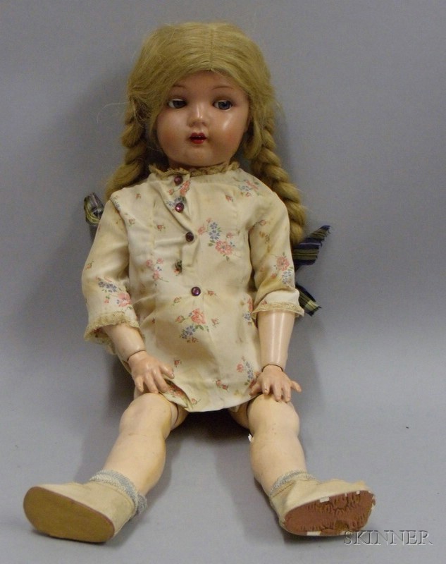 Appraisal: Rheinische Gummi Celluloid Head Doll impressed K R and turtle