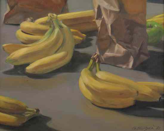 Appraisal: NED BITTINGER American b BANANAS AND BAGS signed and dated