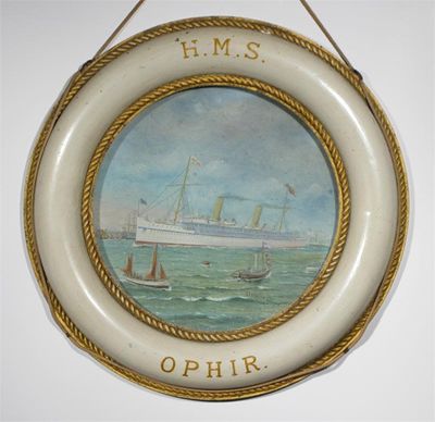 Appraisal: H M S Ophir' an oil on canvas by S