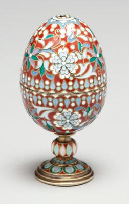 Appraisal: Pair Russian silver egg cups joined to form egg floral