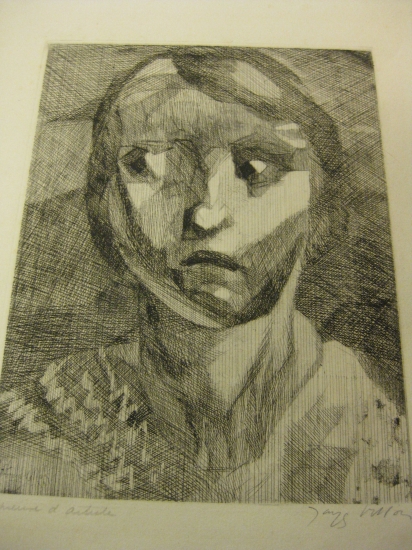 Appraisal: JACQUES VILLON T te de Fillette Etching and drypoint x