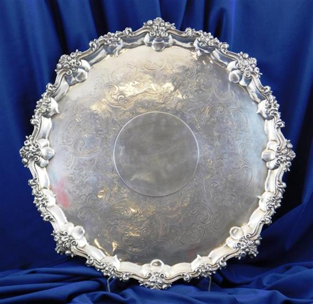 Appraisal: SILVER Matthew Boulton English - unusually large Regency sterling tray