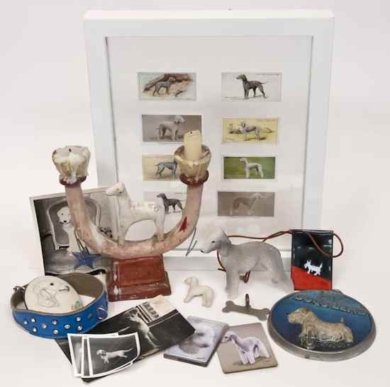 Appraisal: A selection of Bedlington Terrier objects and photographs including a