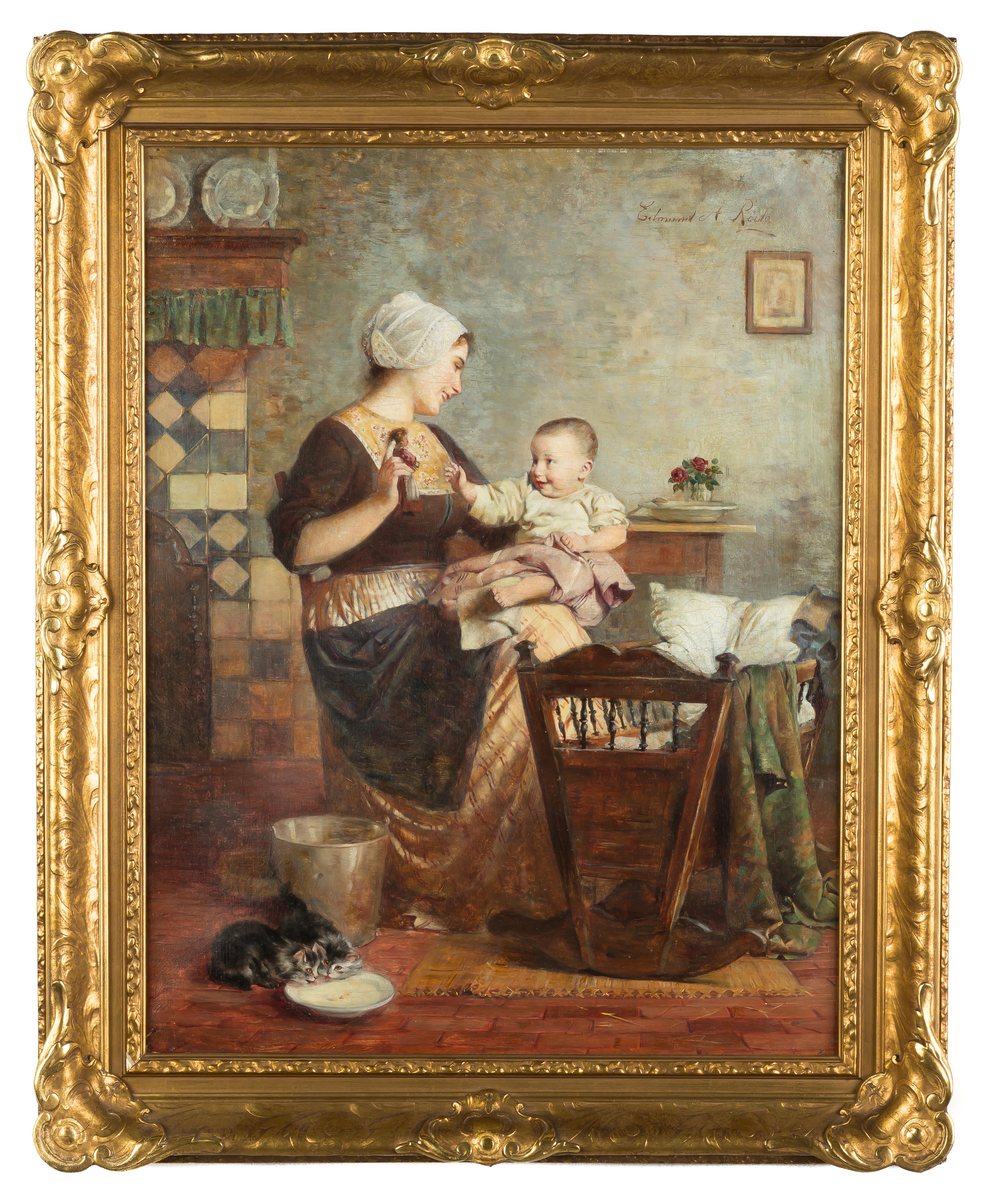 Appraisal: Edmund Adler Austrian - Mother and Child Signed upper right