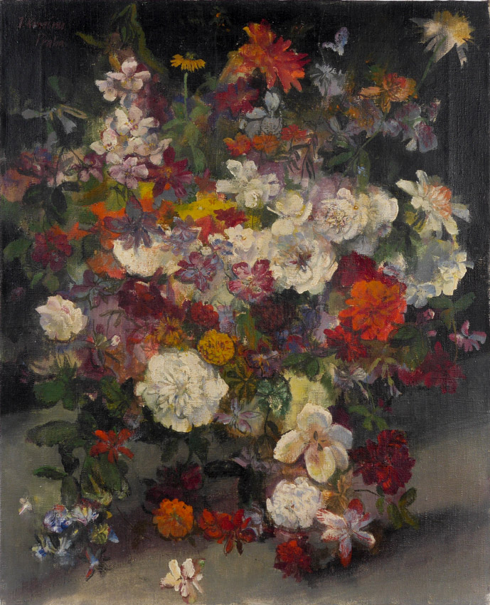 Appraisal: KONECNY Josef Czech - Floral Still Life Oil Canvas ''