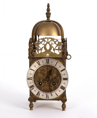 Appraisal: A th Century small lantern type mantel clock with pierced