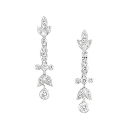 Appraisal: Pair of Diamond Pendant-Earrings Estimate -