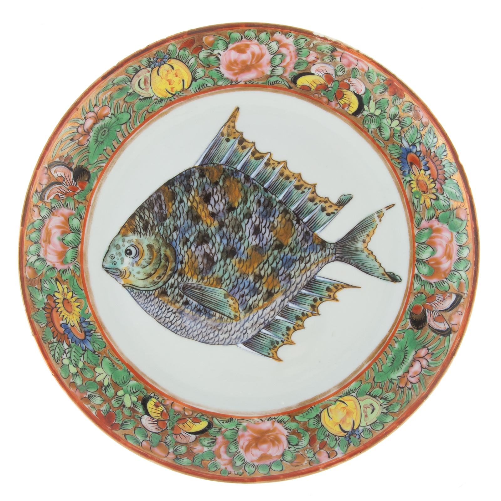 Appraisal: AMERICAN MARKET ULYSSES S GRANT FISH PLATE Guangxu Era two