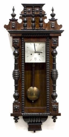 Appraisal: German regulator wall clock Junghans late th c mahogany case