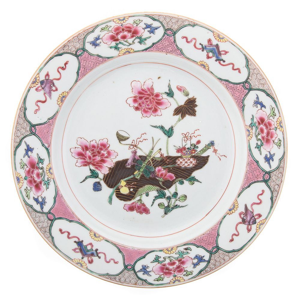 Appraisal: Chinese Export Famille Rose Plate Circa border with floral and