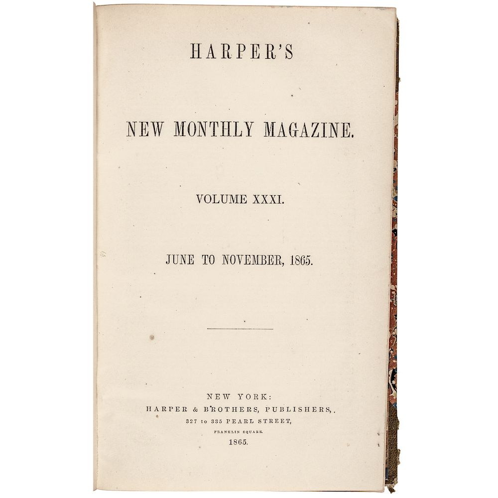 Appraisal: Civil War Era Hardcover Book of Harpers New Monthly Magazine