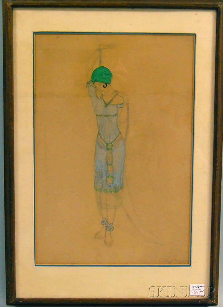 Appraisal: Willy Pogany American - Art Deco Costume Design Signed Willy