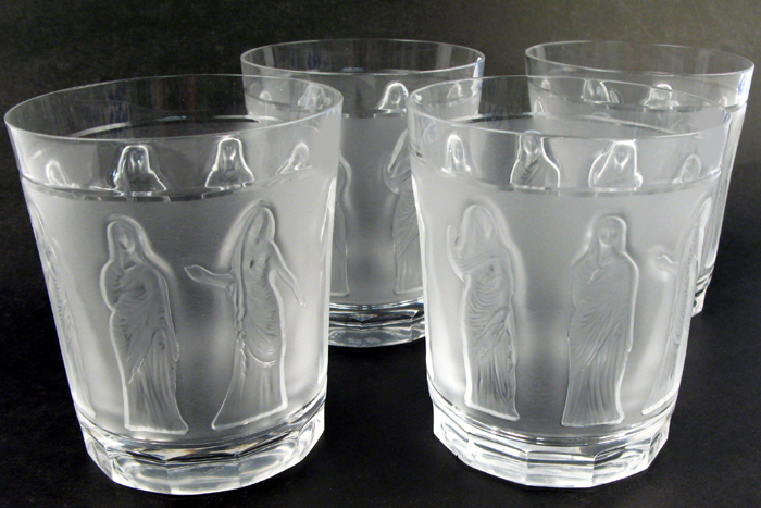 Appraisal: A SET OF EIGHT LALIQUE CRYSTAL TUMBLERS in the Femmes