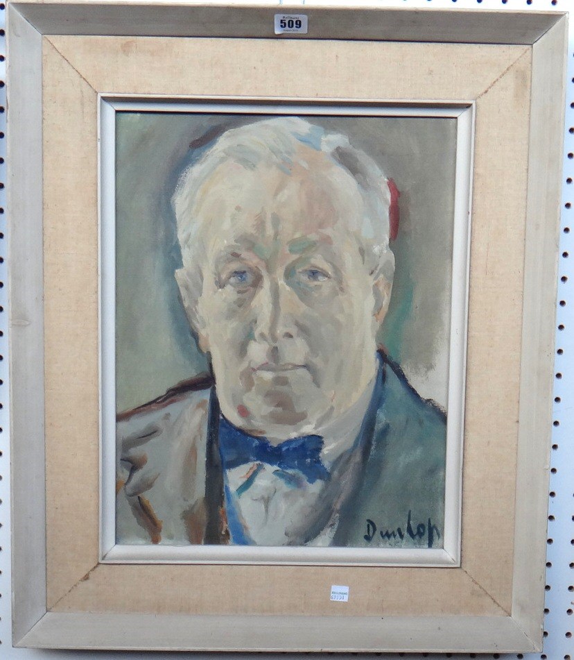 Appraisal: Ronald Ossory Dunlop - Portrait of an elderly man oil