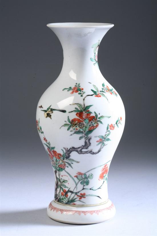 Appraisal: CHINESE FAMILLE VERTE PORCELAIN BALUSTER VASE late Kangxi early Yongzheng