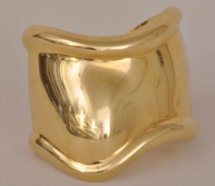 Appraisal: ELSA PERETTI GOLD BONE CUFF BRACELET FOR TIFFANY CO Stamped