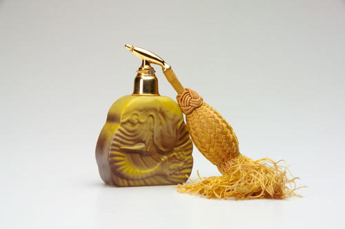 Appraisal: CZECHOSLOVAKIAN Perfume atomizer as an elephant head in enameled glass