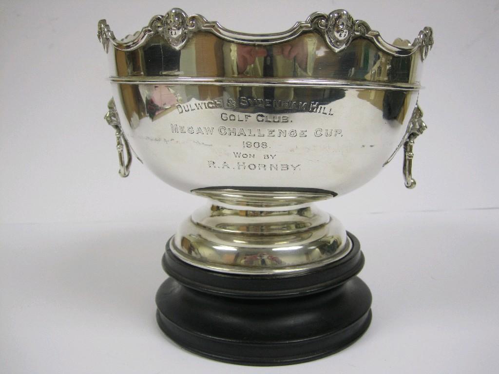 Appraisal: An Edward VII two handled Rose Bowl Golfing Trophy with