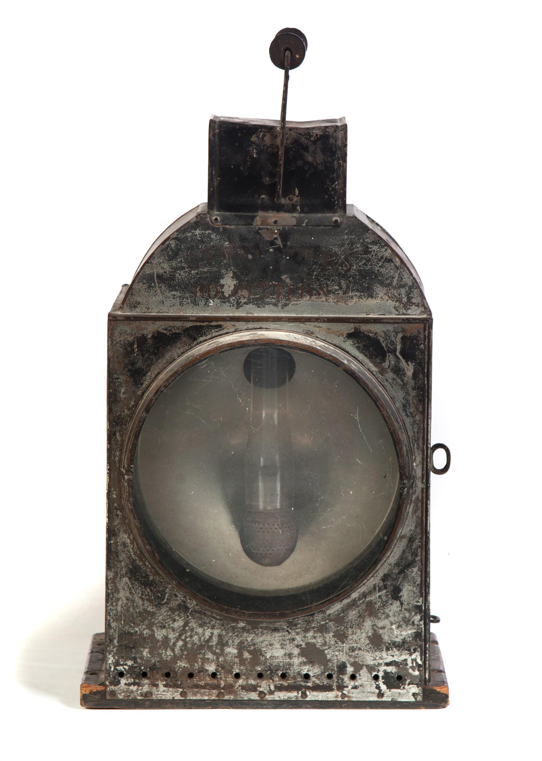 Appraisal: C T HAM RAILROAD LOCOMOTIVE HEAD LAMP American nd half-