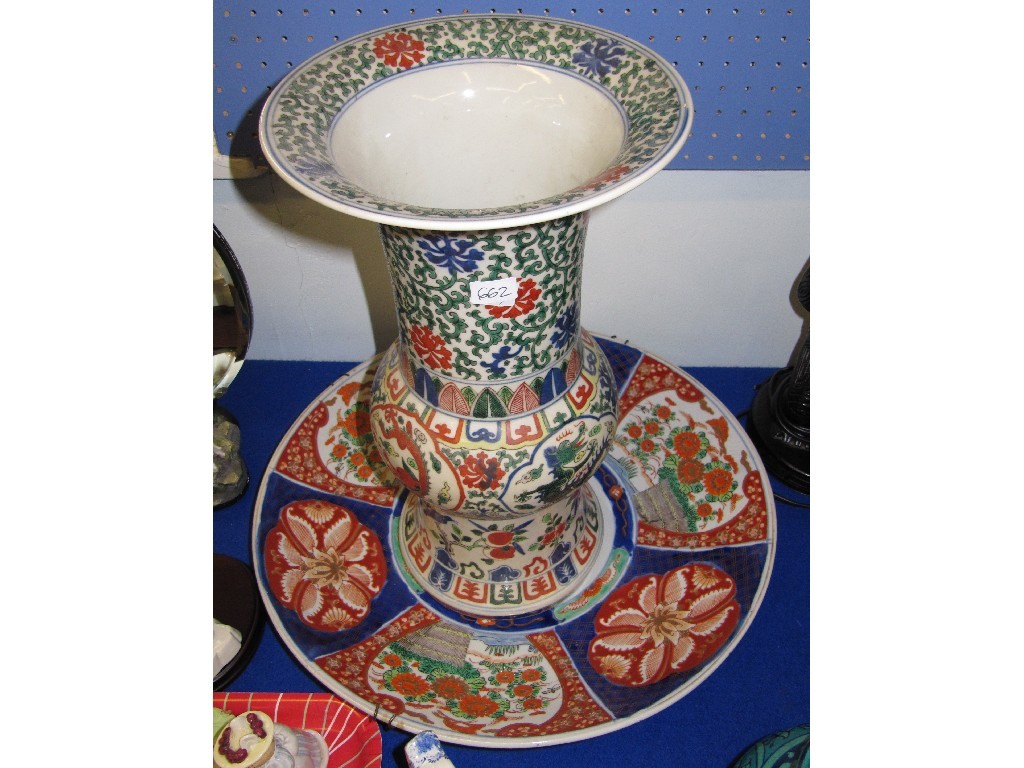 Appraisal: Lot comprising two oriental chargers in the Imari palette and