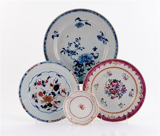 Appraisal: Chinese Export porcelain plates plate with puce lattice design center