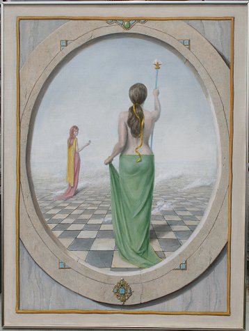 Appraisal: WHYTE Raymond American - Fantasy Scene with two semi nude