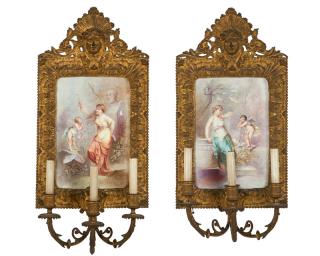 Appraisal: A pair of porcelain and gilt Late th early th