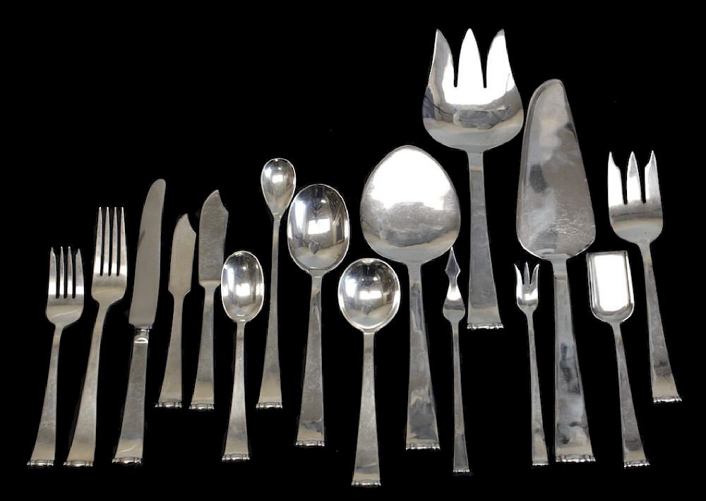 Appraisal: Allan Adler Sterling Silver Flatware Modern Georgian A stunning piece