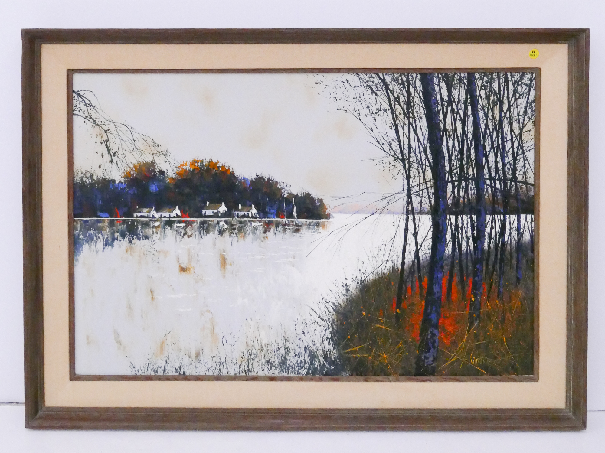 Appraisal: Candelas 'River Banks' Oil on Canvas Framed- x ''