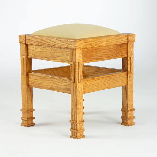 Appraisal: FRANK LLOYD WRIGHT Footstool of contemporary vintage with drop-in upholstered