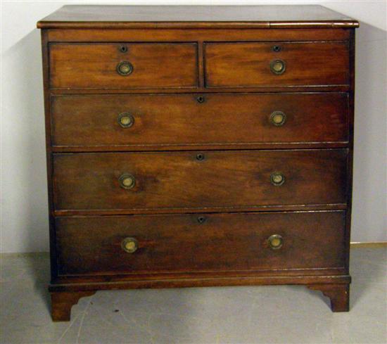 Appraisal: th century mahogany straight fronted chest of two short over