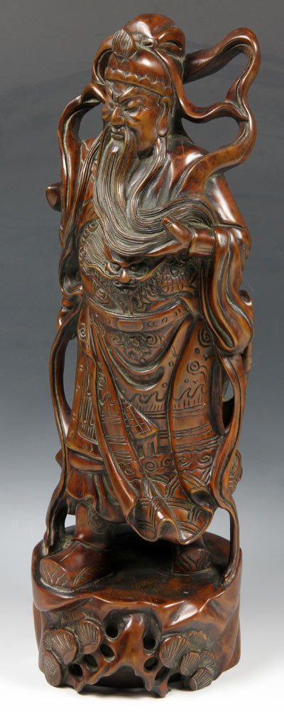 Appraisal: - Chinese th C Statue of General Guan Statue of