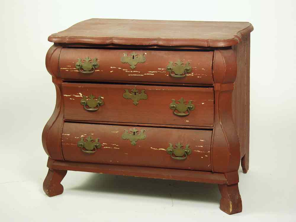 Appraisal: CHEST - th c diminutive Dutch Bombay front three drawer