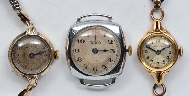 Appraisal: A ct GOLD VINTAGE LADIES ROLEX WRIST WATCH and two