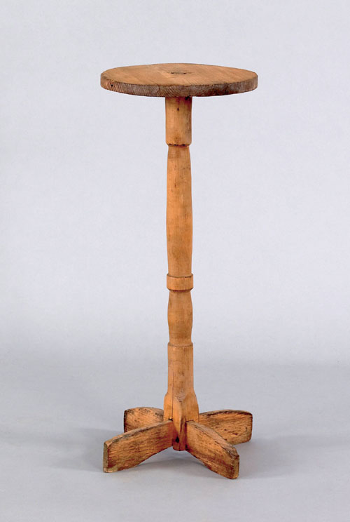 Appraisal: American maple yellow pine and oak candlestand th c h