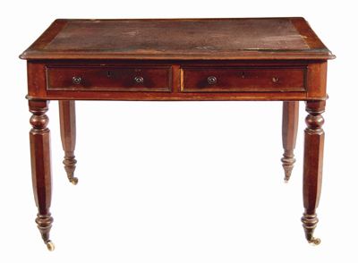 Appraisal: A Victorian mahogany writing table the later cloth inset top