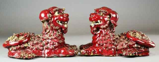 Appraisal: Pr Of Exceptional Chinese Porcelain Foo DogsHeavily potted with exceptional