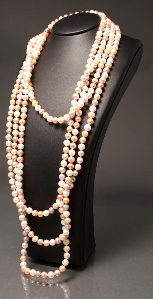 Appraisal: Lady's multi-colored cultured pearl necklace pearls approximately - mm Diam