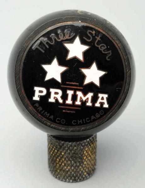 Appraisal: Prima Three Star Beer Tap Knob Chicago Scratching to face