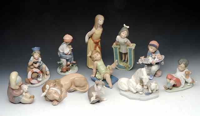 Appraisal: ELEVEN LLADRO FIGURES to include model nos and most with