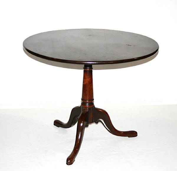 Appraisal: A George III mahogany tilt top tea table late th