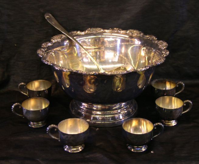 Appraisal: Eight-Piece Silverplate Punch Service for Six Persons consisting of a