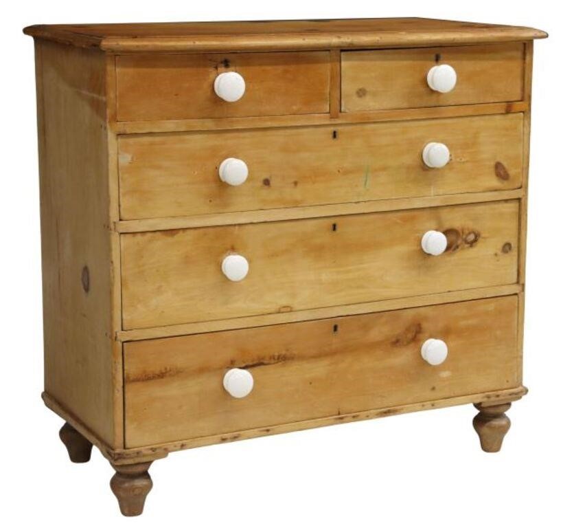 Appraisal: Victorian pine chest of drawers th c fitted with two