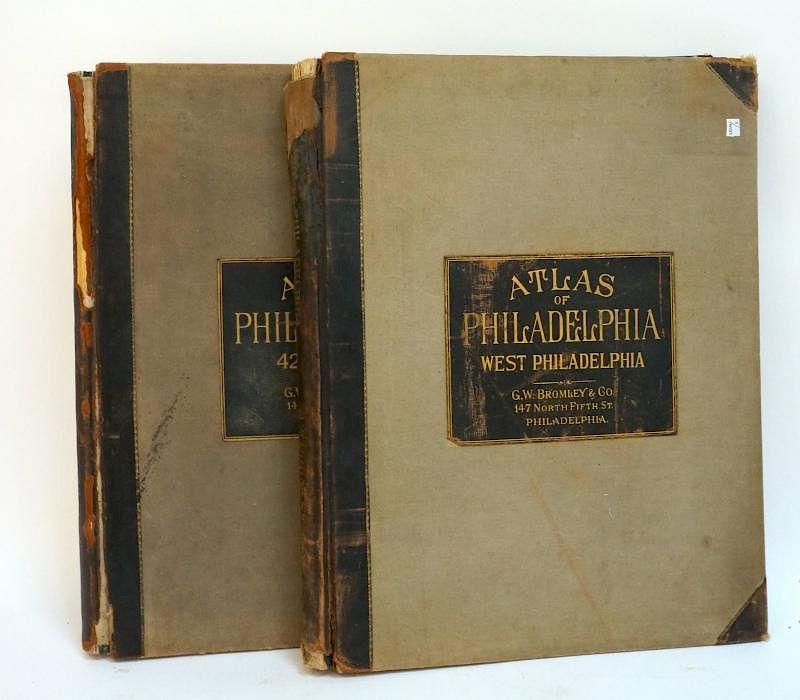 Appraisal: Two Atlases Of Philadelphia Interest By Bromley Two Atlases Of