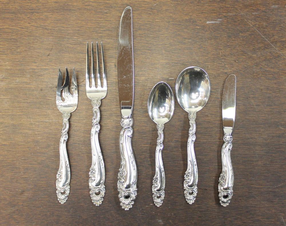 Appraisal: GORHAM DECOR STERLING SILVER FLATWARE SET piece service for twelve