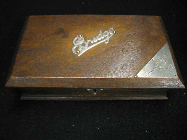 Appraisal: Victorian Oak Card Box sterling trim locking